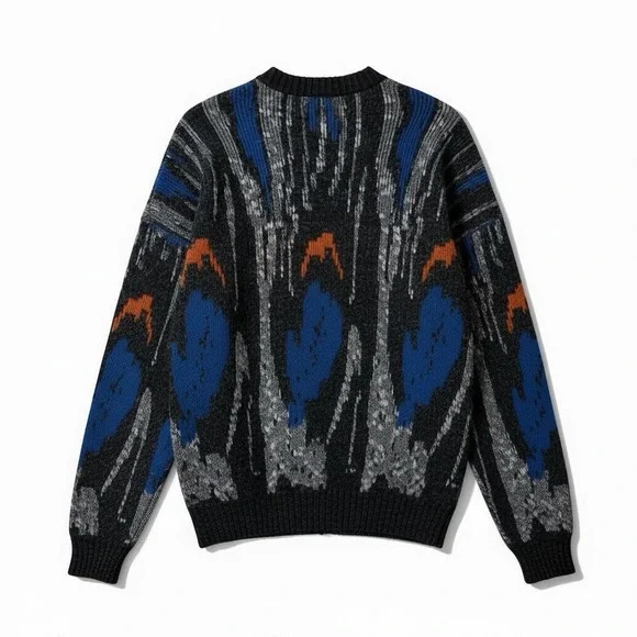 VTG Scandia‎ Cardigan Sweater Mens L Abstract Eclectic Grandpa Kurt Cobain USA - Picture 2 of 10